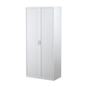 Five Shelf Steelco Tambour Door Cabinet 900mm White Satin
