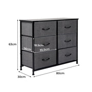 Levede Storage Cabinet Tower Chest of Drawers Dresser Tallboy Drawer Dark Grey