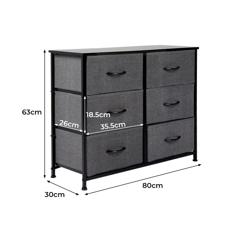 Levede Storage Cabinet Tower Chest of Drawers Dresser Tallboy Drawer Dark Grey