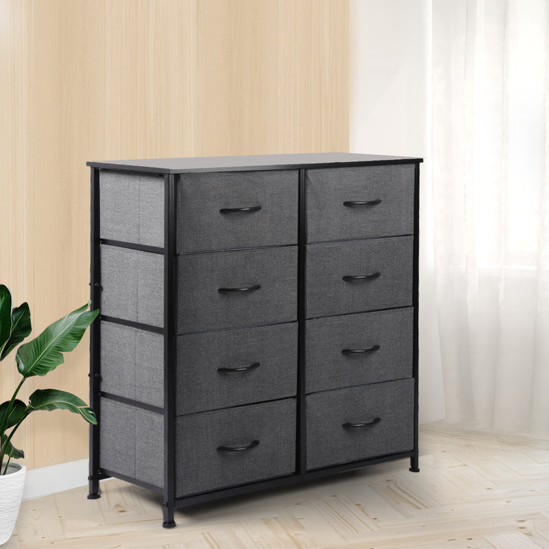 Levede Storage Cabinet Tower Chest of Drawers Dresser Tallboy Drawer Dark Grey