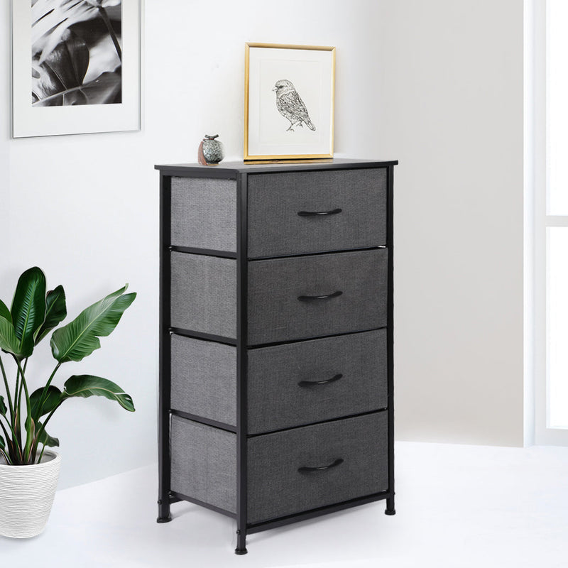 Levede Storage Cabinet Tower Chest of Drawers Dresser Tallboy Drawer Dark Grey