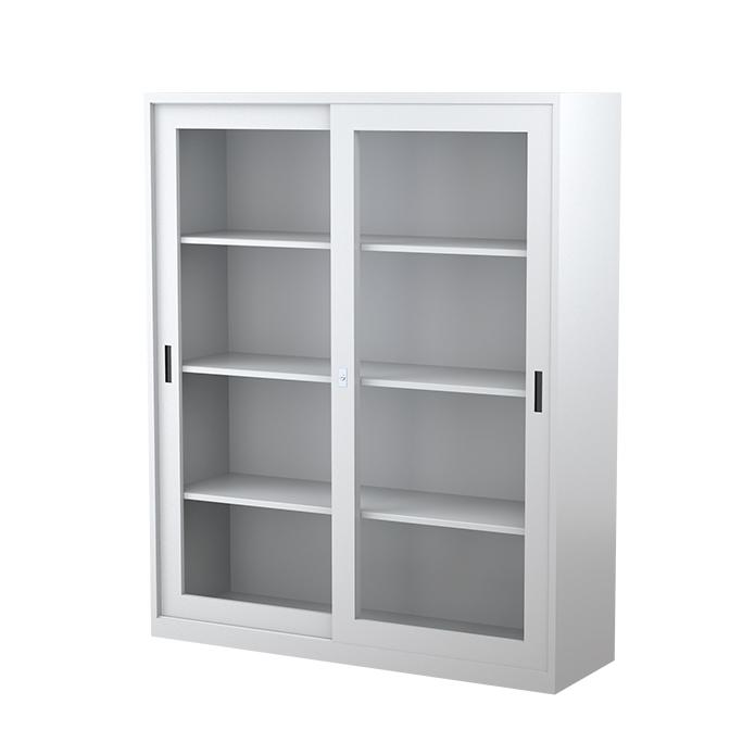 Three Shelves Sliding Door Cabinet 