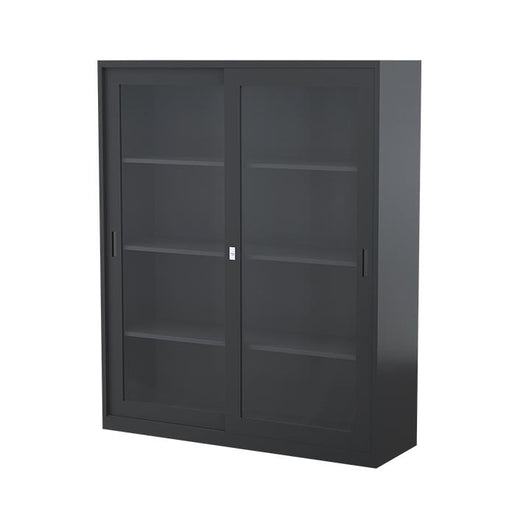 Three Shelves Sliding Door Cabinet 