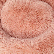 PaWz Pet Bed Cat Dog Donut Nest Calming Kennel Cave Deep Sleeping Pink