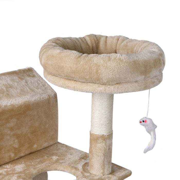 PaWz Cat  Beige Scratching Post Furniture Play Pet Activity Kitty Bed
