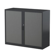 Steelco Two Shelf Tambour Door Cabinet 1200mm Graphite Ripple