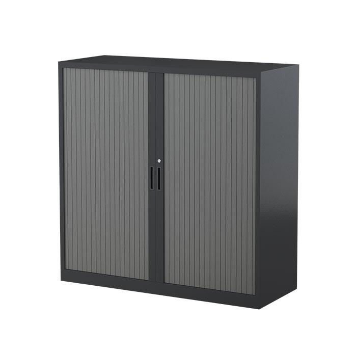 Steelco Three Shelf Tambour Door Cabinet 1200mm 1200mm Graphite Ripple