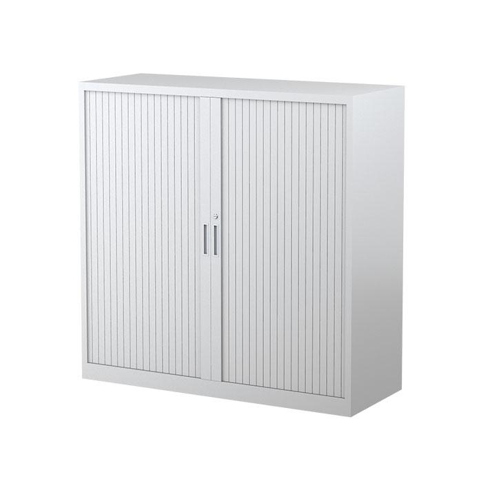 Steelco Three Shelf Tambour Door Cabinet 1200mm 1200mm White Satin