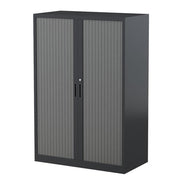 Steelco Three Shelf Tambour Door Cabinet 900mm 1320mm Graphite Ripple