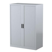 Steelco Three Shelf Tambour Door Cabinet 900mm 1320mm Silver Gray