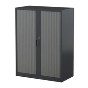 Steelco Three Shelf Tambour Door Cabinet 900mm 1200mm Graphite Ripple