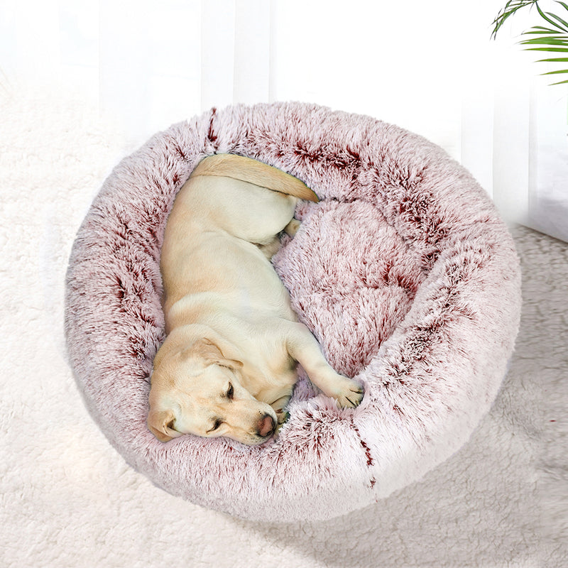 PaWz Pet Bed Cat Dog Donut Nest Calming Mat Soft Plush Kennel
