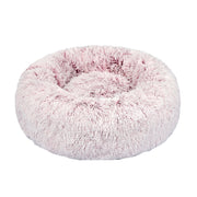 PaWz Pet Bed Cat Dog Donut Nest Calming Mat Soft Plush Kennel Pink