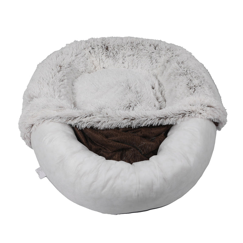 PaWz Pet Bed Cat Dog Donut Nest Calming Mat Soft Plush Kennel