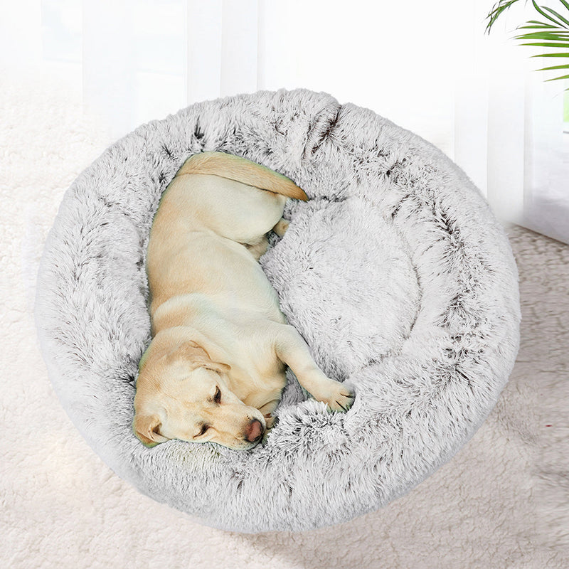 PaWz Pet Bed Cat Dog Donut Nest Calming Mat Soft Plush Kennel