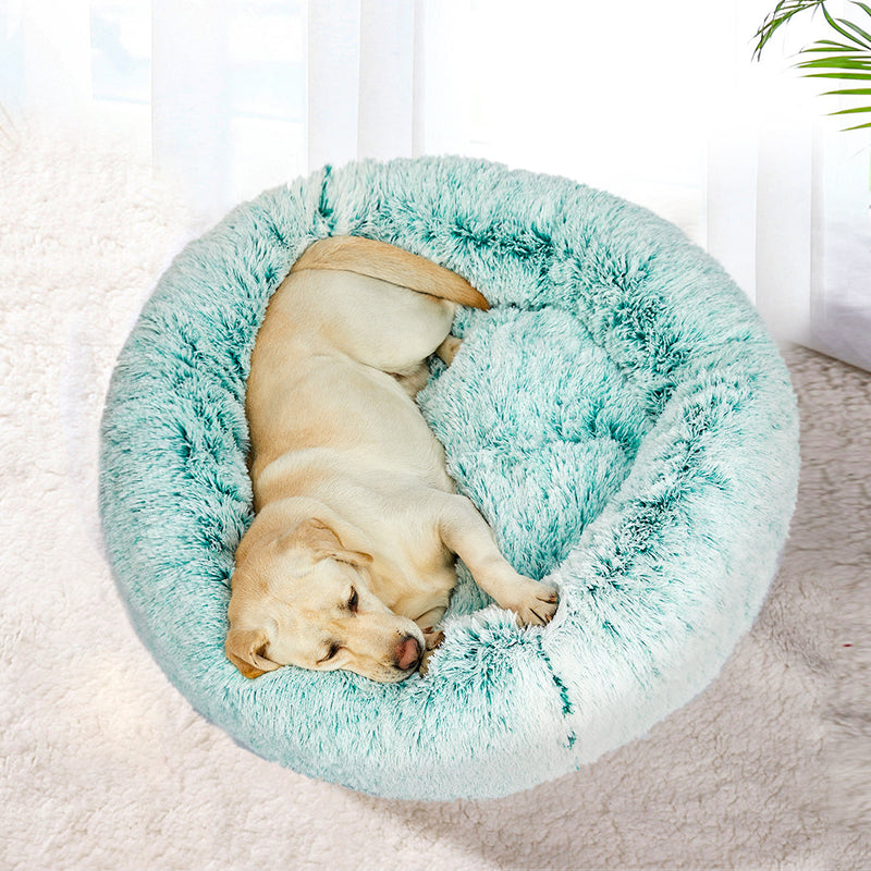 PaWz Pet Bed Cat Dog Donut Nest Calming Mat Soft Plush Kennel