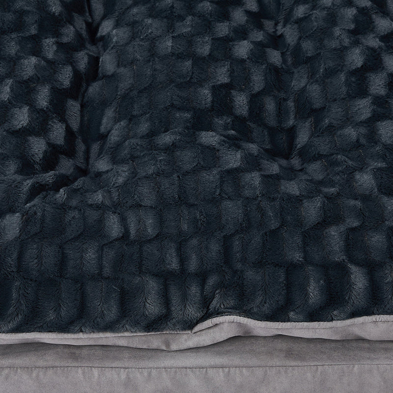Dog Calming Bed Warm Soft Plush Comfy Sleeping Memory Foam Mattress Dark Grey