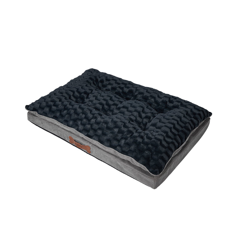 Dog Calming Bed Warm Soft Plush Comfy Sleeping Memory Foam Mattress Dark Grey