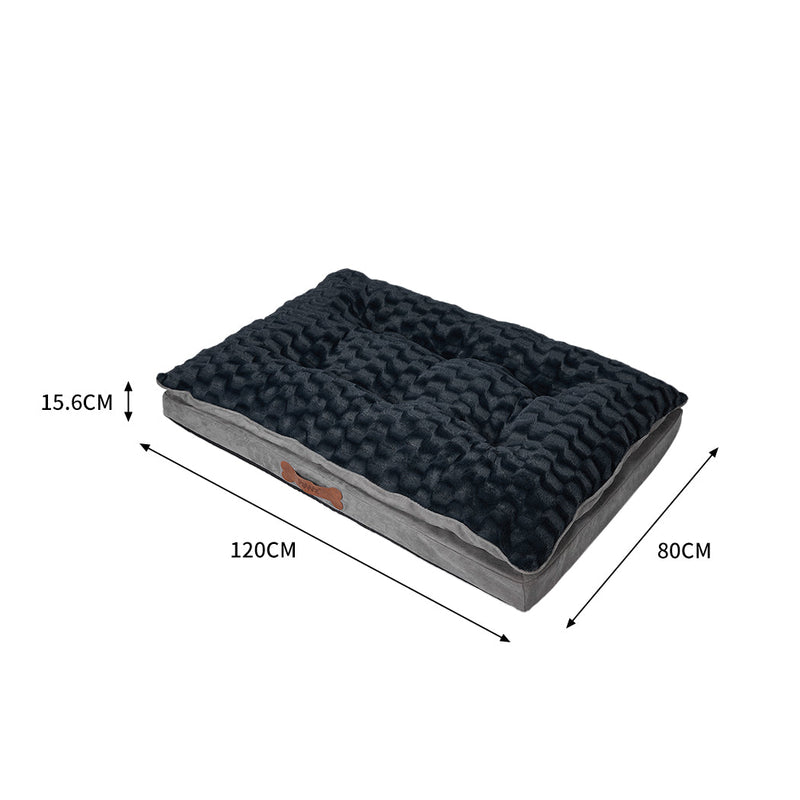 Dog Calming Bed Warm Soft Plush Comfy Sleeping Memory Foam Mattress Dark Grey