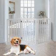 Wooden Pet Gate Dog Fence Retractable Barrier Portable Door 3 Panel