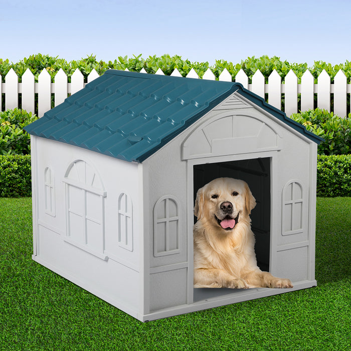 PaWz Dog Kennel Outdoor Indoor Pet Plastic Garden House Weatherproof
