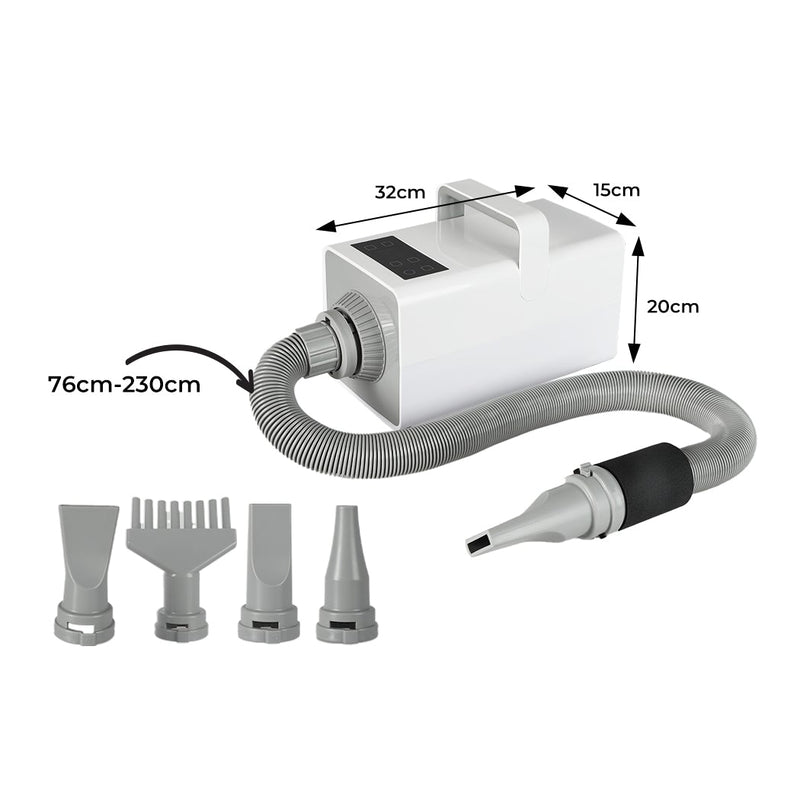 PaWz Dog Cat Pet Hair Dryer Grooming Blow Speed Hairdryer Blower Heater Blaster 2800W