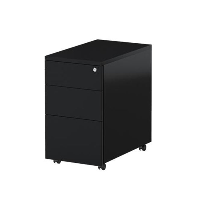Steelco - Line Range Mobile Pedestal Black Satin 615H x 300W x 500D