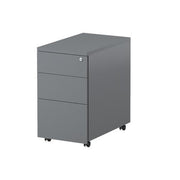 Steelco - Line Range Mobile Pedestal Satin Silver 615H x 300W x 500D