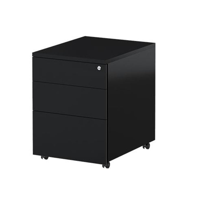Steelco - Line Range Mobile Pedestal Black Satin 615H x 390W x 500D