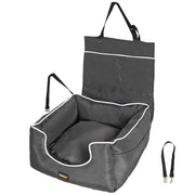 PaWz Dog Car Booster Seat Belt Pet Backrest Safe Protector Waterproof Travel Bed Gray