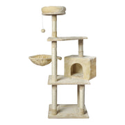 PaWz Cat Tree Toy Scratching Post Scratcher Tower Condo Wooden House Cream 130cm Cream