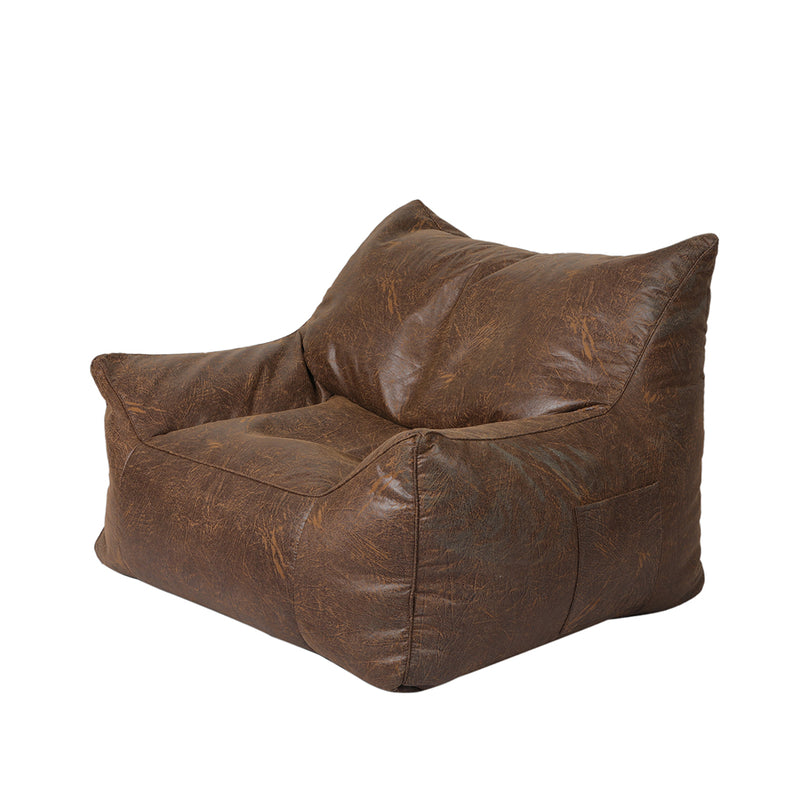 Marlow Bean Bag Chair Cover PU Indoor Home Game Lounger Seat Lazy Sofa Large Dark Brown