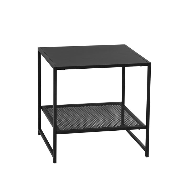 Levede 2-Tier Side Table Open Design Steel Home Shelf Compact Storage End Table