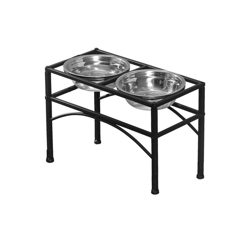 PaWz Dual Elevated Raised Pet Dog Feeder Bowl Stainless Steel Food Water Stand L