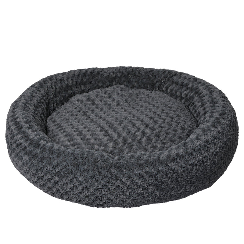 PaWz Calming Dog Bed Warm Soft Plush Pet Cat Cave Washable Portable Dark Gray
