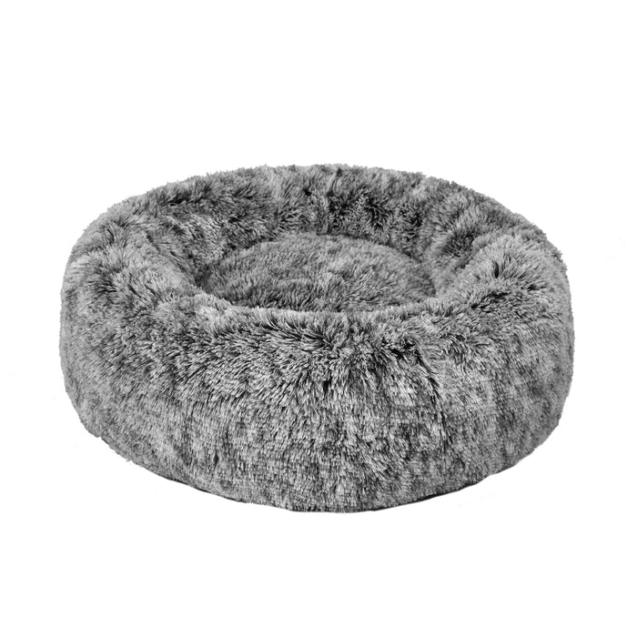 PaWz Pet Bed Cat Dog Donut Nest Calming Mat Soft Plush Kennel Charcoal Size XXL