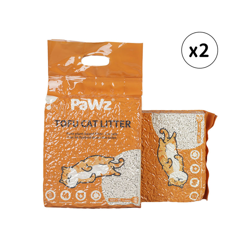 PaWz 2.5kg Tofu Cat Litter Clumping Flushable Fast Super Absorben Natural x2 ORIGINAL 2 bags