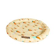 PaWz Pet Cool Gel Mat Cat Round Bed Dog Bolster Waterproof Self-cooling Pads Summer Beige- Carrot Large Round