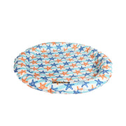PaWz Pet Cool Gel Mat Cat Round Bed Dog Bolster Waterproof Self-cooling Pads Summer White- Blue Stars Large Round