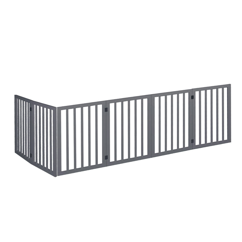 PaWz Wooden Pet Gate Dog Fence Safety Stair Barrier Security Door 6 Panels