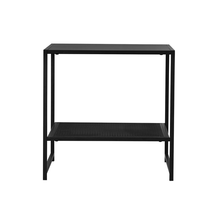 Levede 2-Tier Side Table Open Design Steel Home Shelf Compact Storage End Table