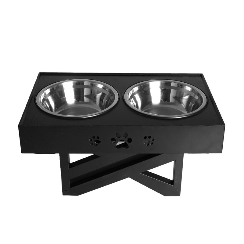 PaWz Elevated Pet Feeder Food Water Double Bowl Adjustable Height Raised Stand