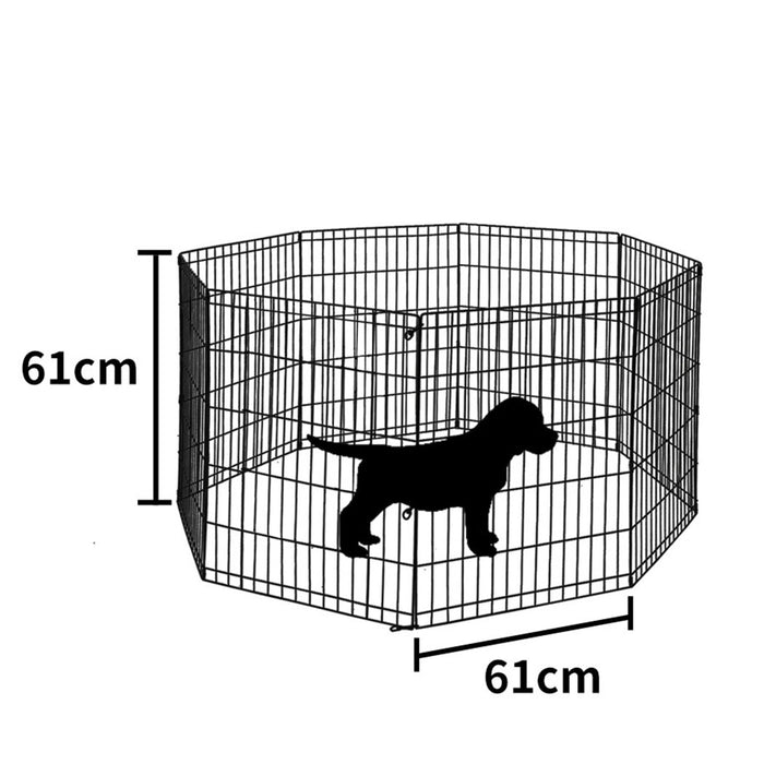 PaWz Pet Dog Playpen Puppy Exercise 8 Panel Fence Black Extension No Door 24"