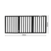 Wooden Pet Gate Dog Fence Retractable Barrier Portable Door 3 Panel