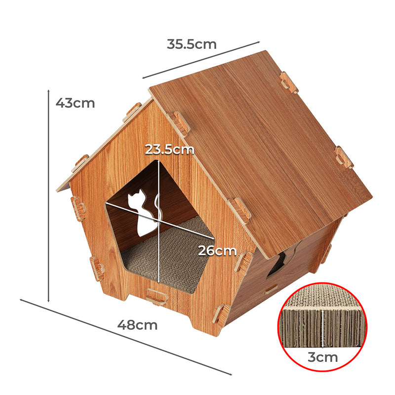 PaWz Cat Scratcher Scratching Board Corrugated Cardboard Condo House Large