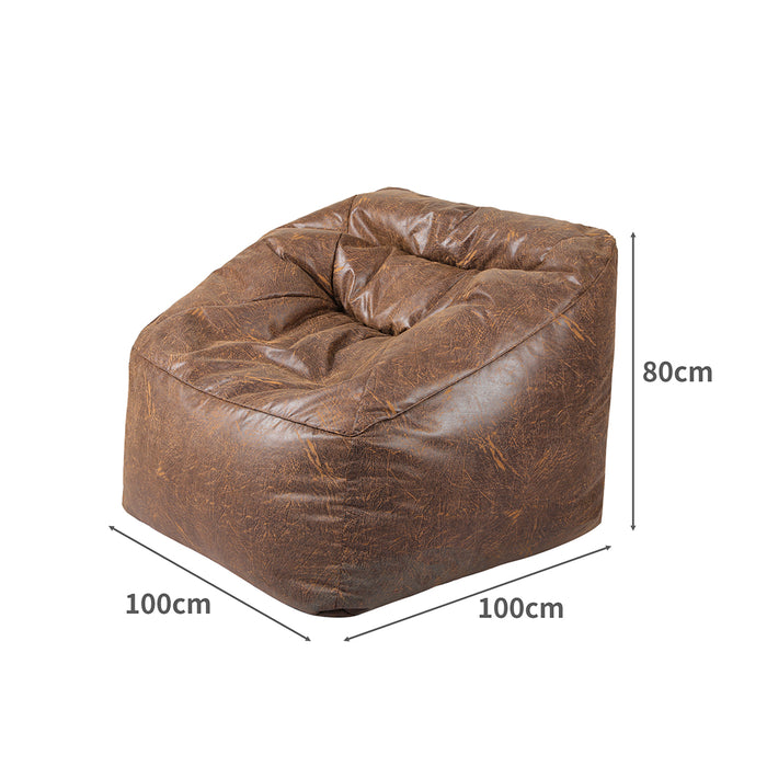 Marlow Bean Bag Chair Cover PU Leather Home Accent Game Seat Lazy Sofa Rustic
