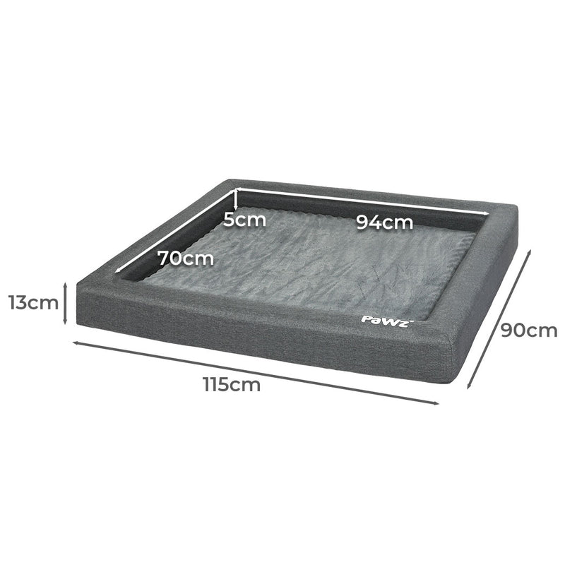 PaWz Memory Foam Pet Bed Calming Dog Cushion Orthopedic Mat Washable Removable L