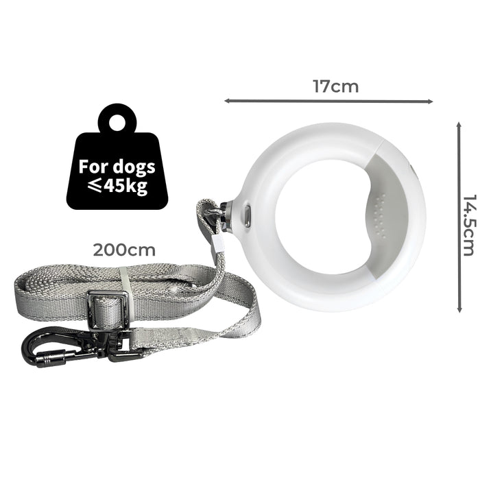 PaWz LED Dog Leash Lead Walking Rope Flashlight Heavy Duty 45kg Capacity White