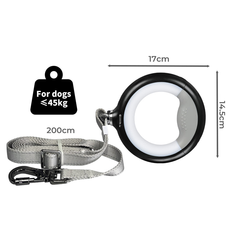 PaWz LED Dog Leash Lead Walking Rope Flashlight Heavy Duty 45kg Capacity White