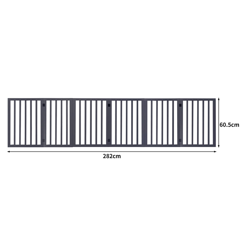 PaWz Wooden Pet Gate Dog Fence Safety Stair Barrier Security Door 6 Panels
